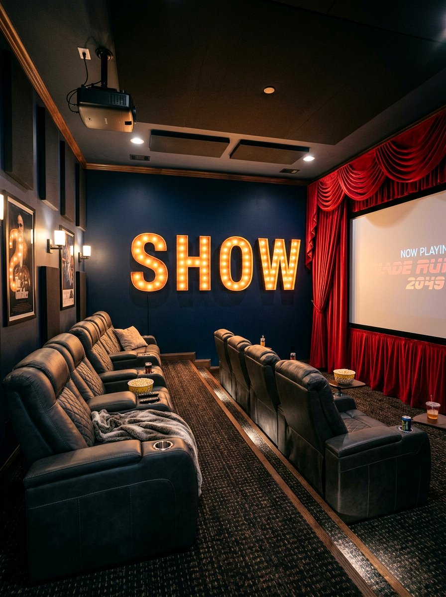 Marquee letter home theater - 30 circuscore home decor ideas