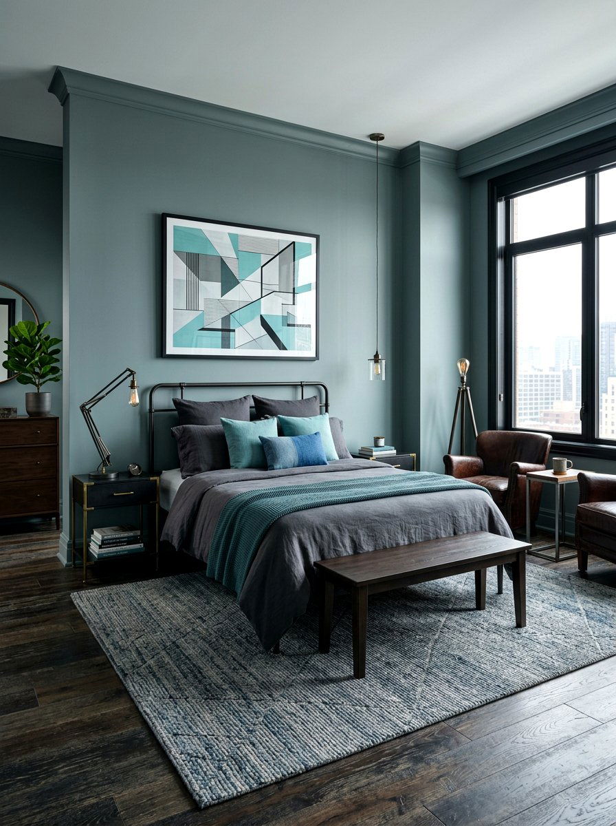 Masculine Aqua Bedroom - 30 aqua bedroom ideas