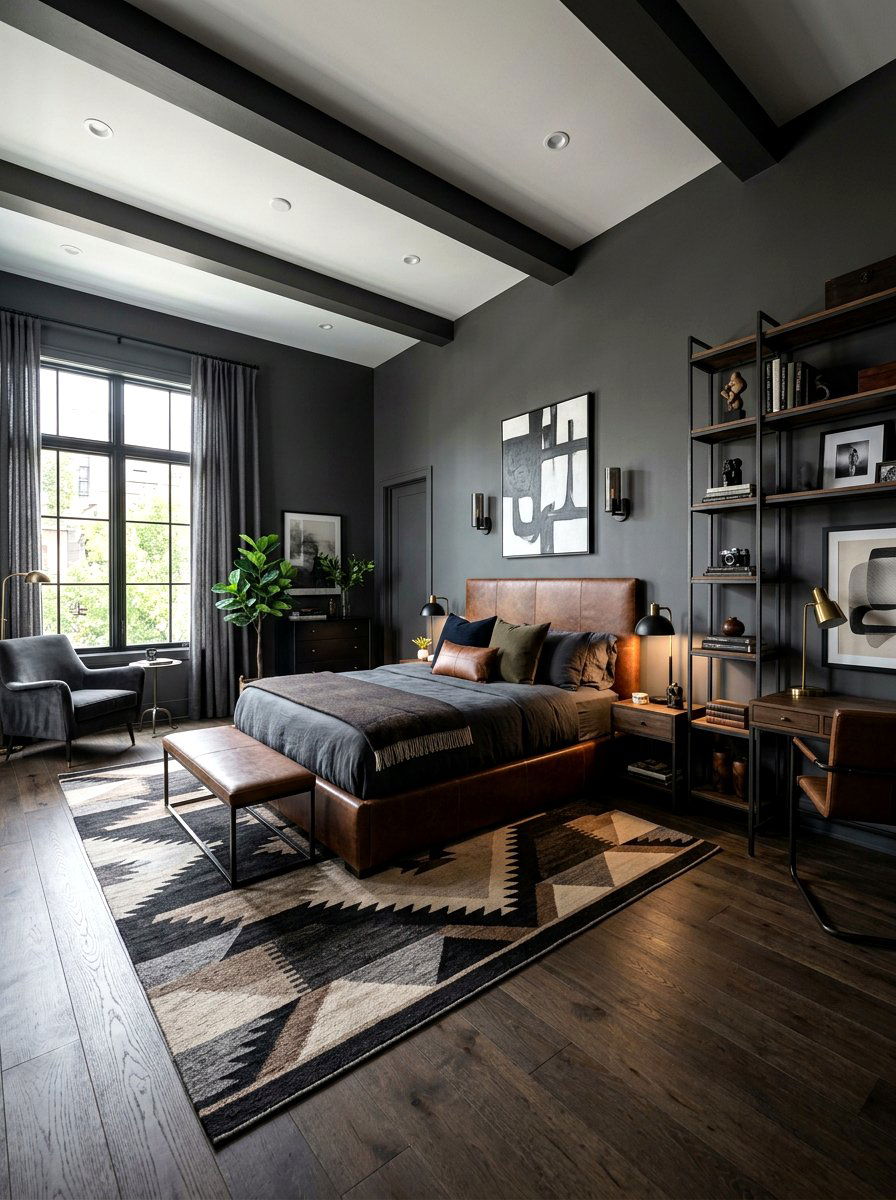 Masculine Dark Bedroom - 30 dark bedroom ideas