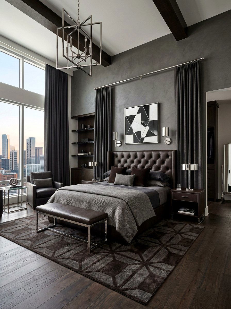 Masculine Suite - 30 sophisticated bedroom decor ideas