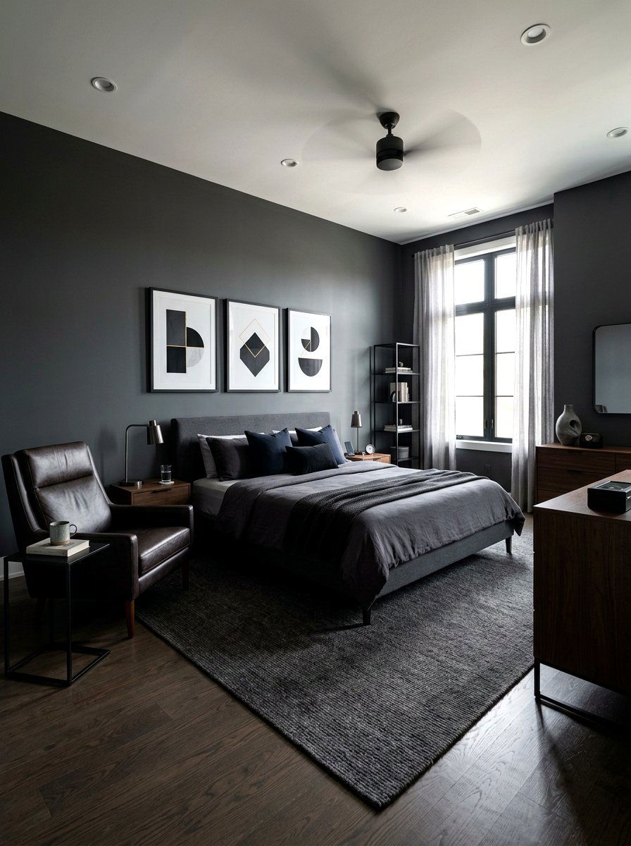 Masculine black bedroom decor - 30 black bedroom ideas