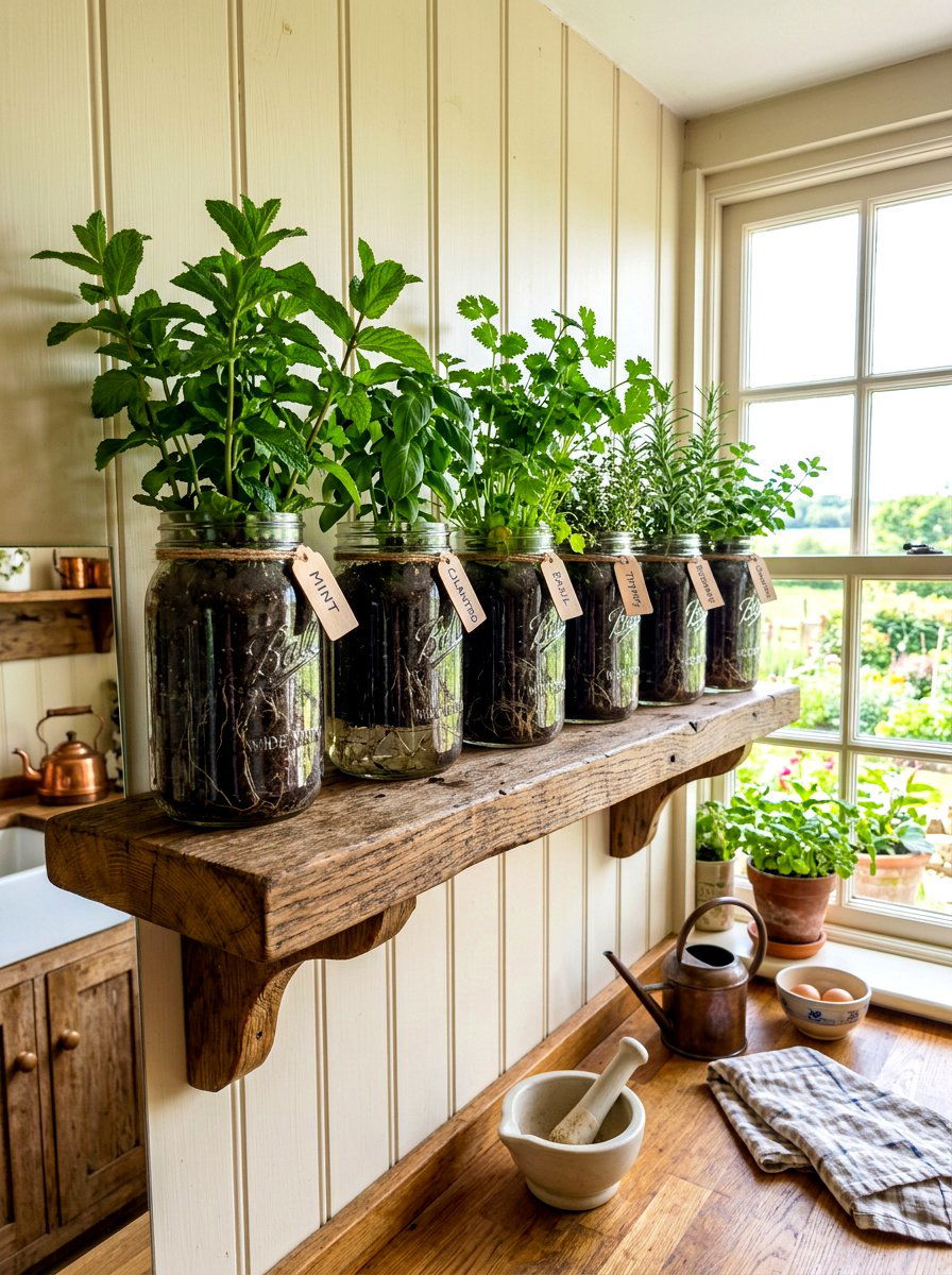 Mason Jar Garden - 30 herb planter ideas