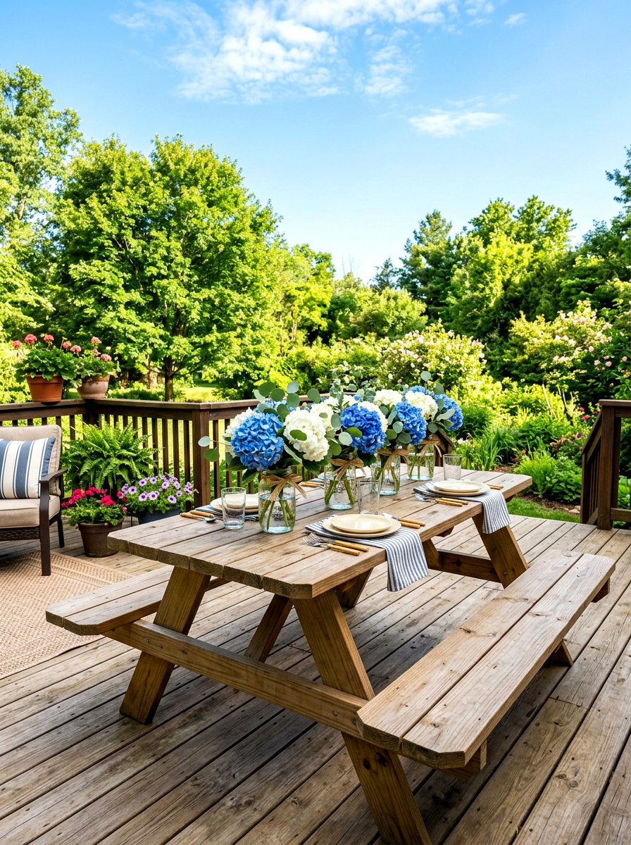 Mason Jar Hydrangea Bunch - 30 hydrangea centerpiece ideas