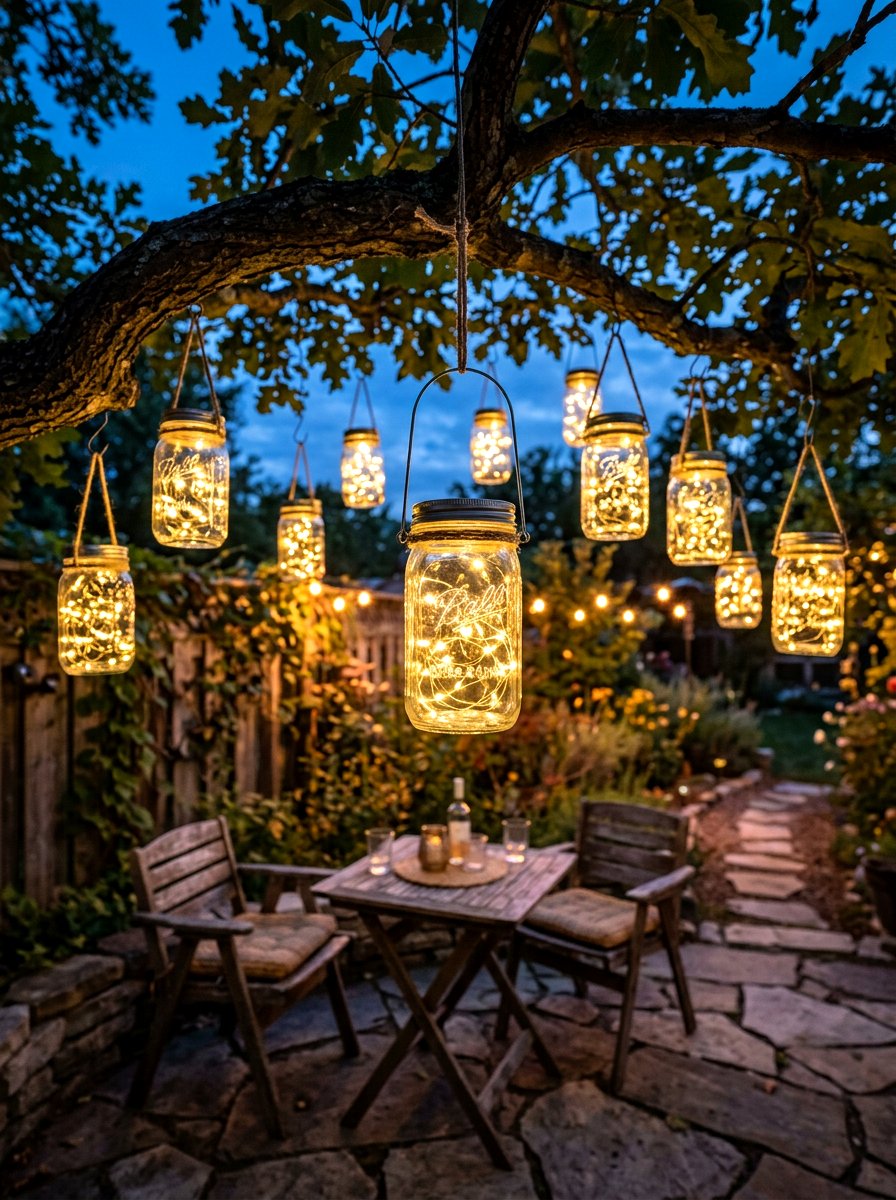 Mason Jar Lantern - 30 bohemian patio decor ideas