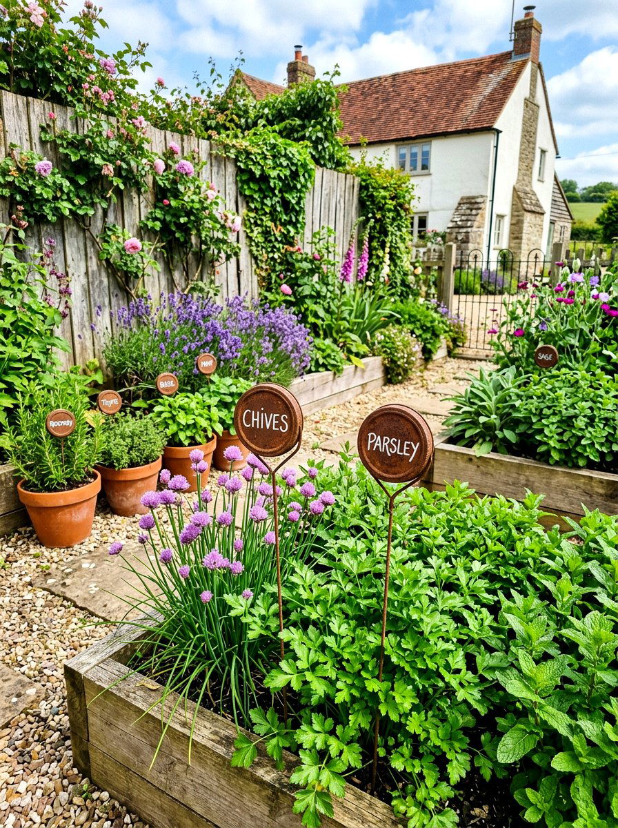 Mason Jar Lid - 30 herb garden marker ideas