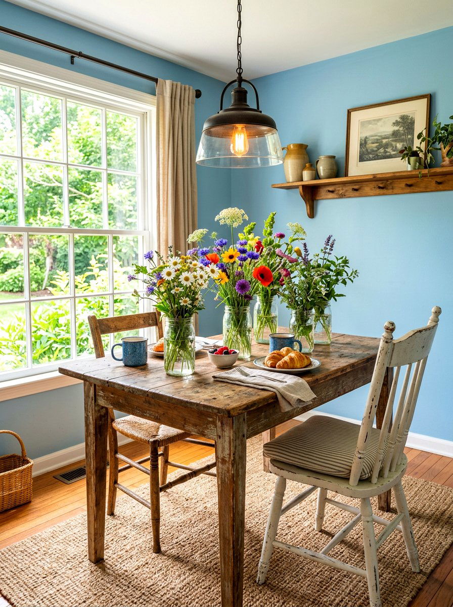 Mason Jar Vases - 30 spring dining table ideas