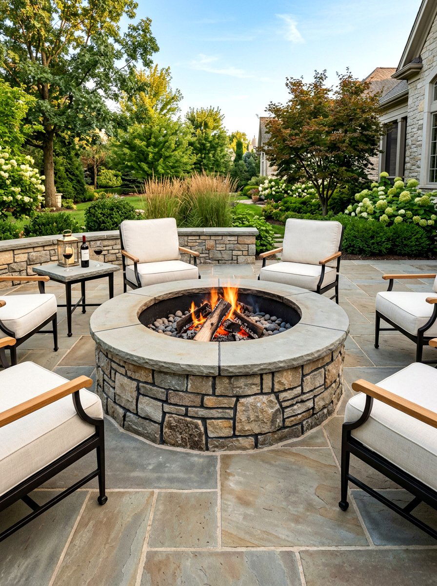 Masonry Stone Fire Pit - 30 stone fire pit ideas