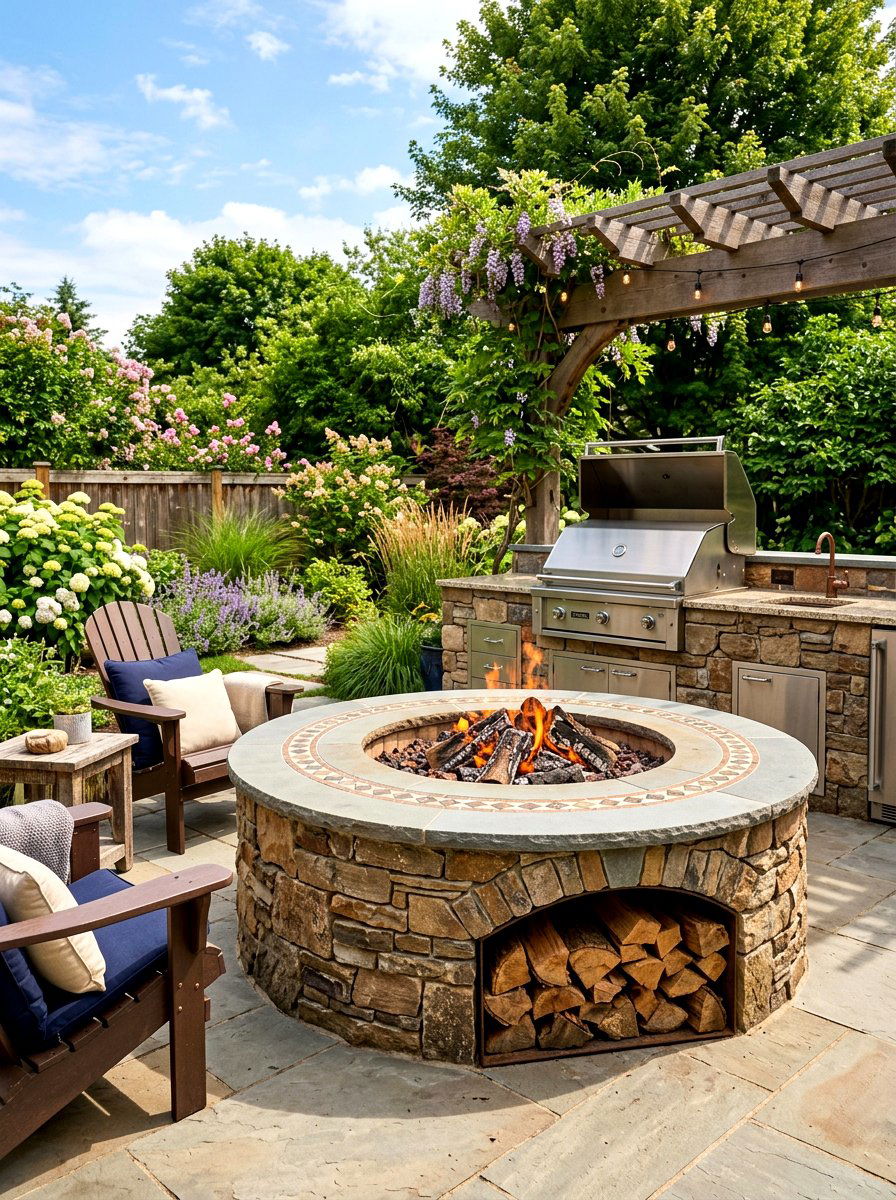 Masonry fire pit - 30 patio fire pit ideas