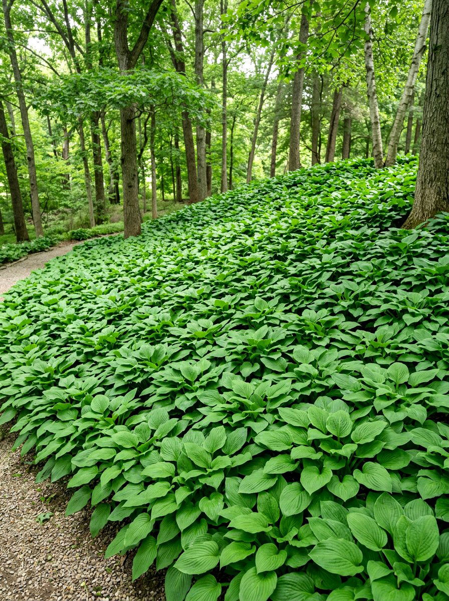 Mass Hosta Groundcover - 30 hosta garden ideas