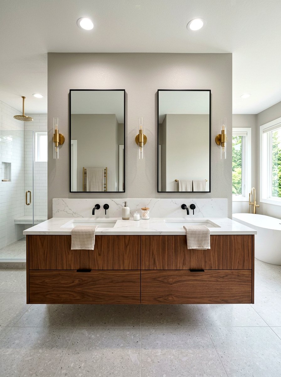 Master Bathroom Double Floating Vanity - 30 floating vanity ideas