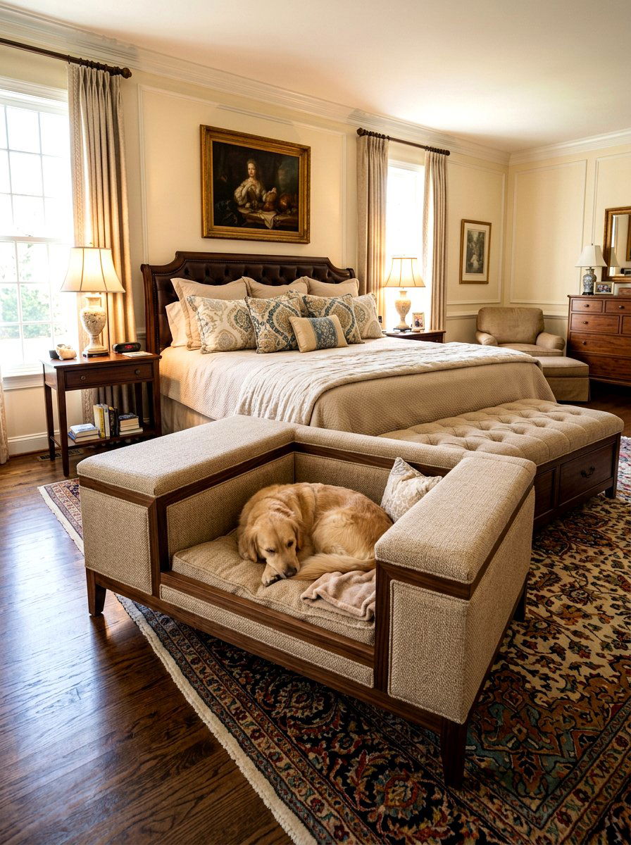 Master Bedroom Dog Bed Bench - 30 dog bedroom decor ideas