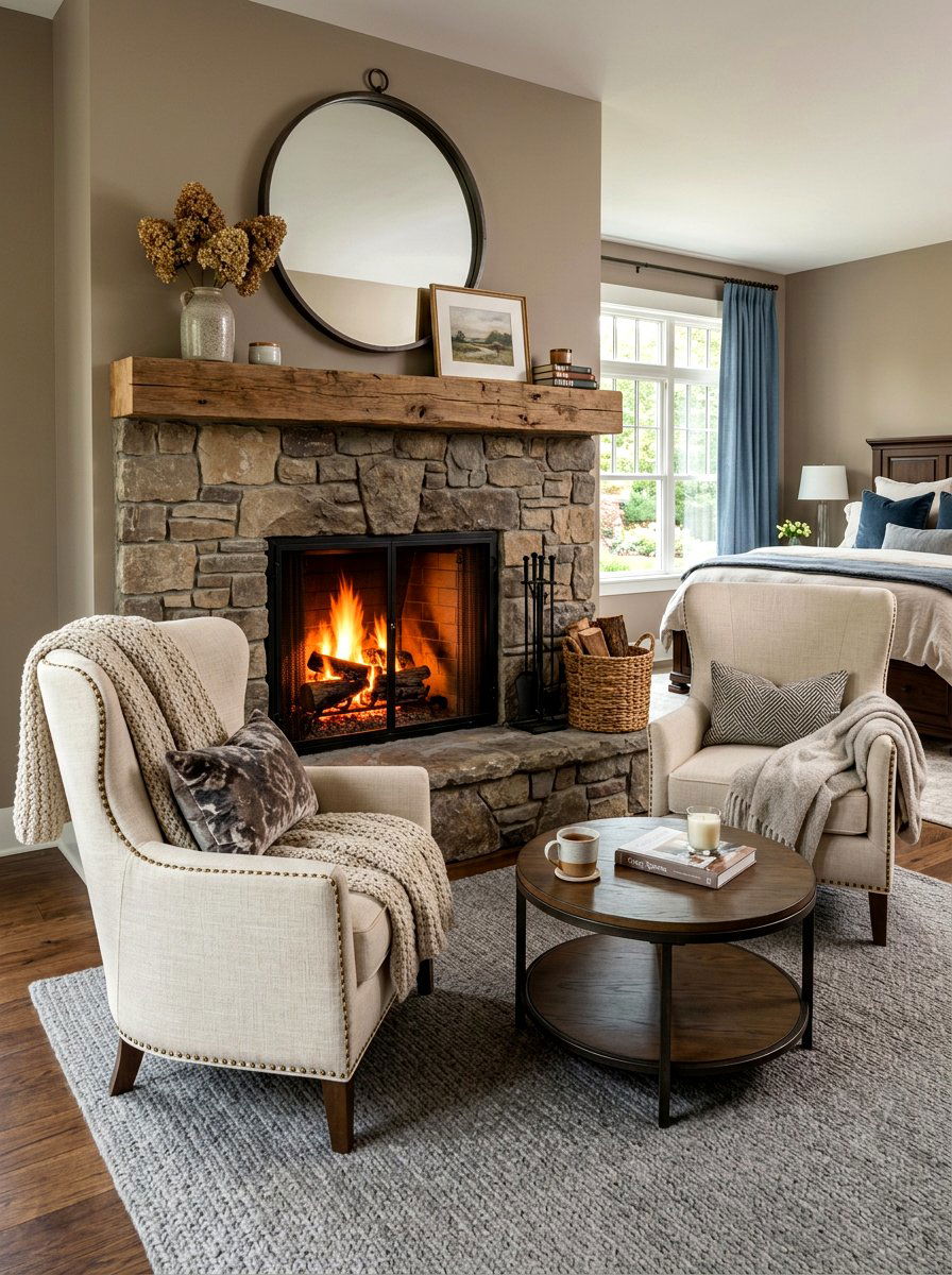 Master Bedroom Fireplace Seating - 30 bedroom sitting area ideas