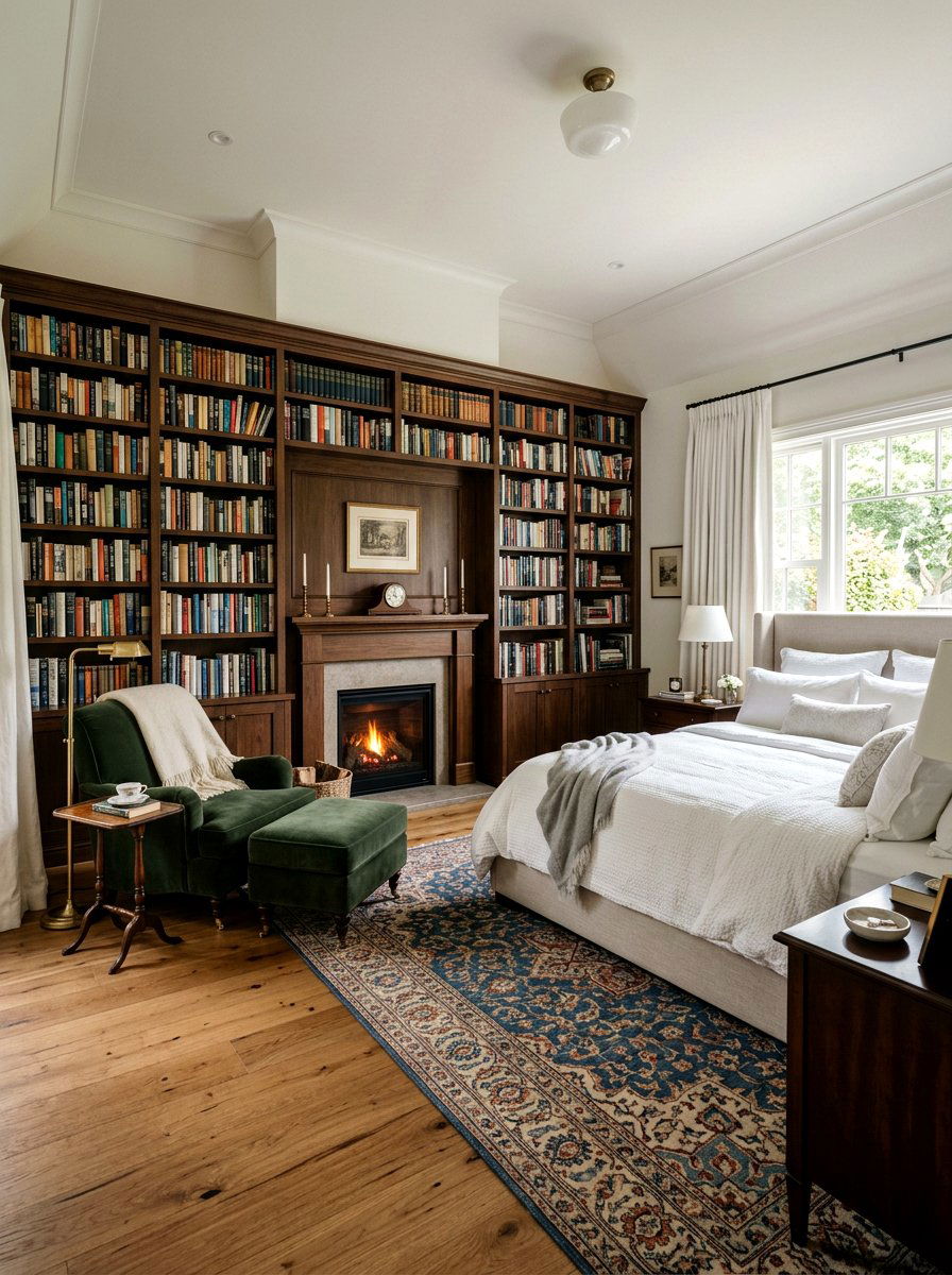 Master Bedroom Library Fireplace - 30 library fireplace ideas