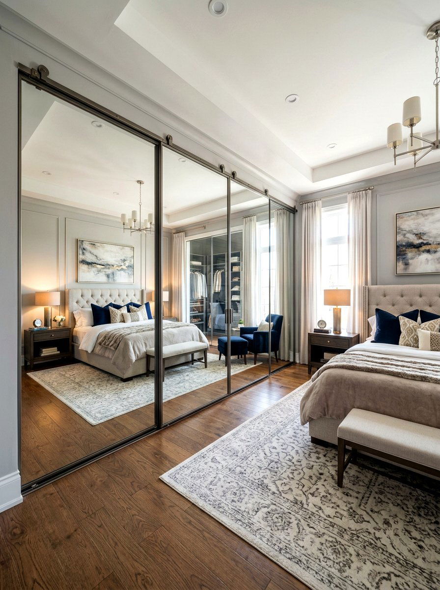 Master Bedroom Mirrored Closet - 30 mirrored closet ideas