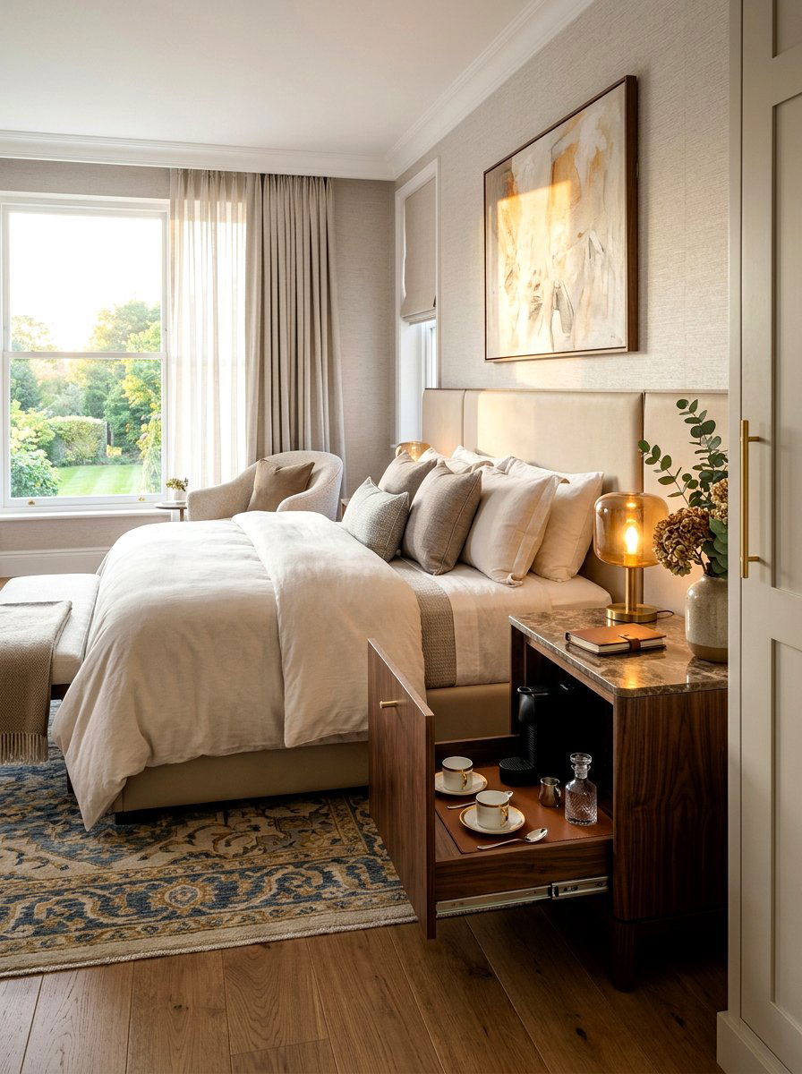 Master Bedroom Morning Bar - 30 beverage drawer ideas