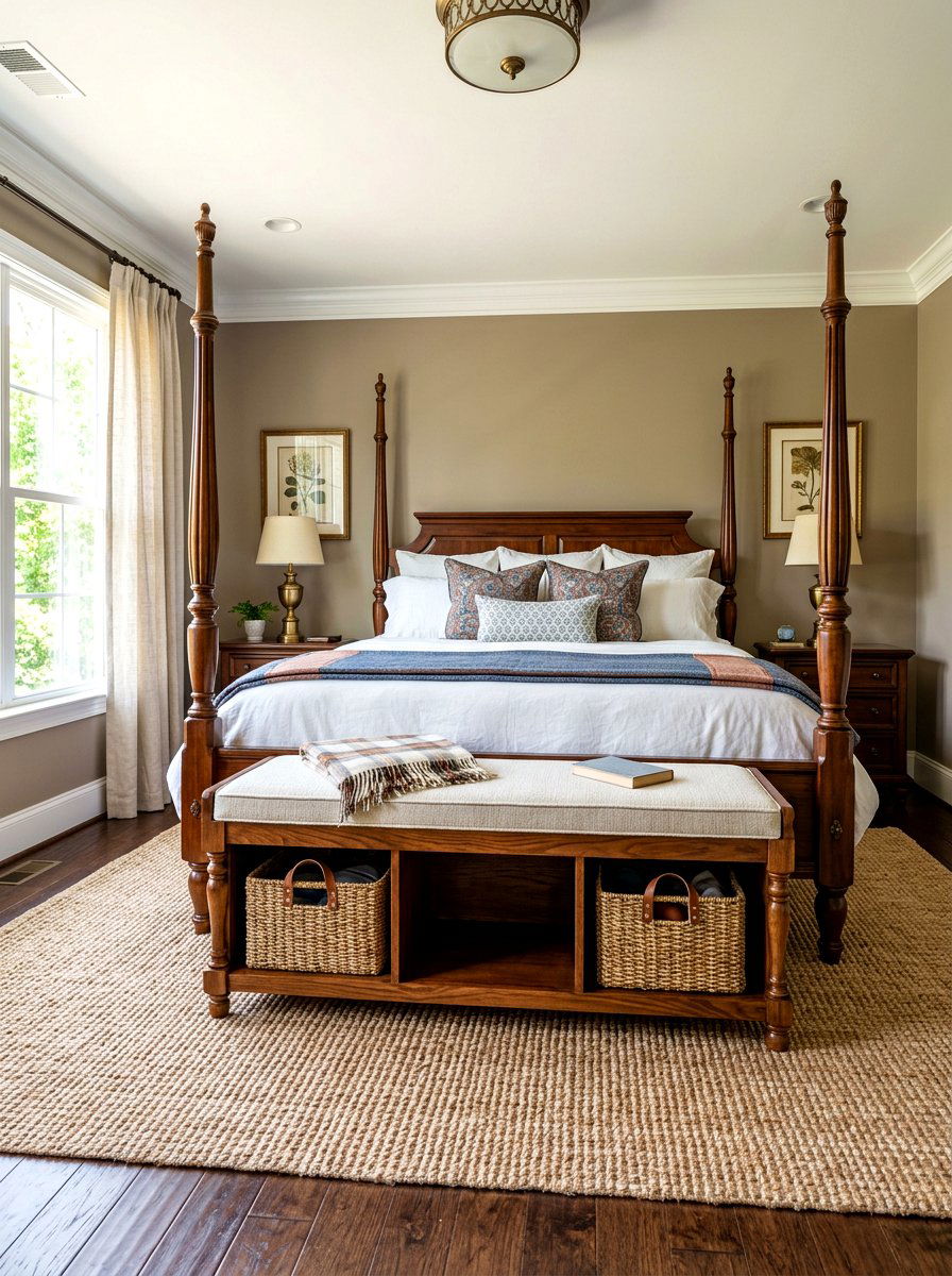 Master Bedroom Pet Bench - 30 pet basket styling ideas