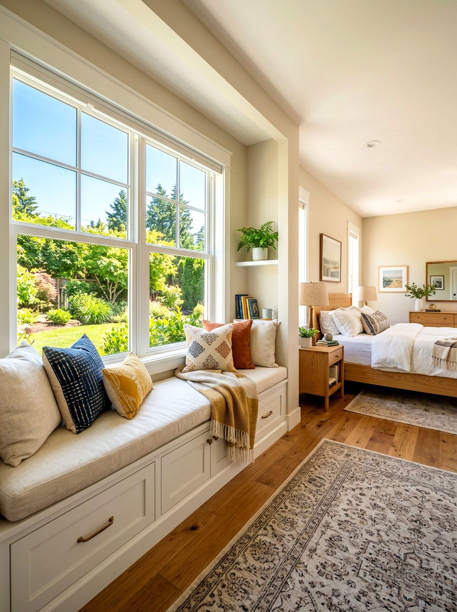 Master Bedroom With Window Seat - 30 small master bedroom layout ideas