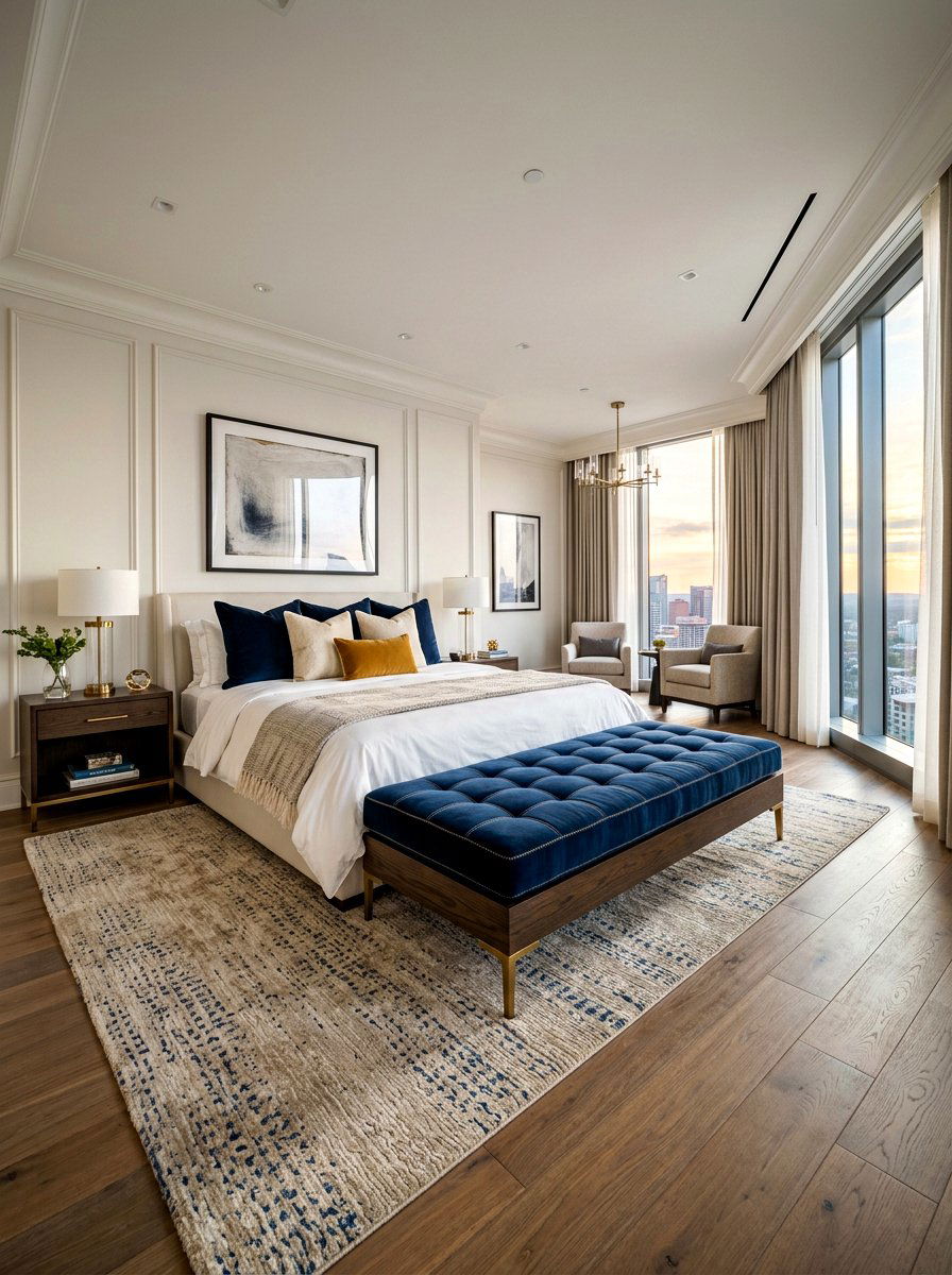 Master Suite With Deep Seated Bench - 30 bedroom bench ideas
