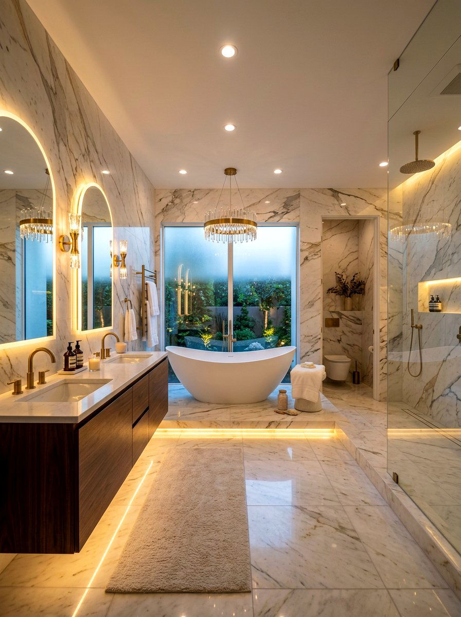 Master bathroom luxury light - 30 toe kick bathroom lighting ideas