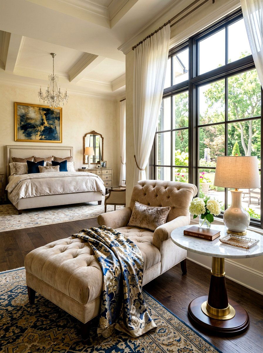 Master bedroom chaise lounge - 30 bedroom reading corner ideas