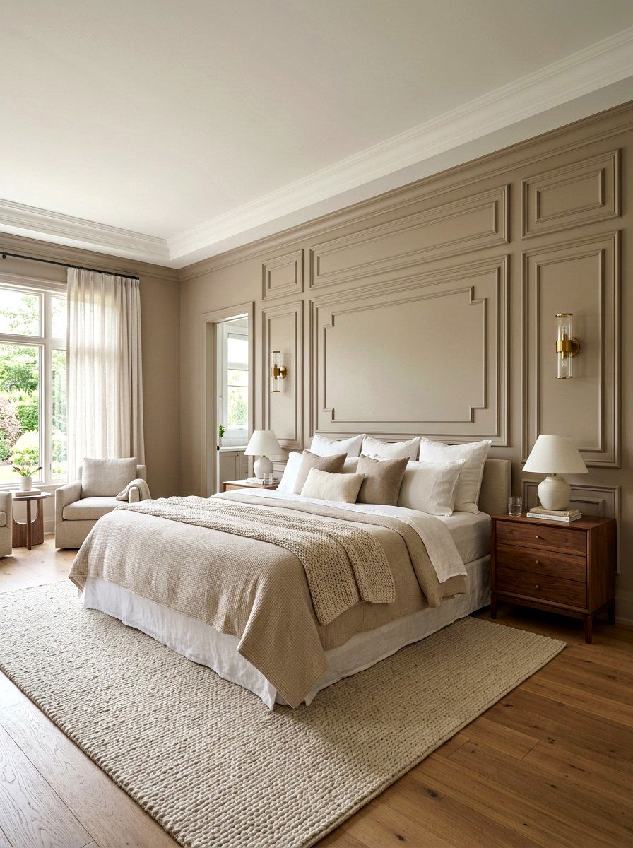 Master bedroom headboard wall molding - 30 picture frame molding ideas