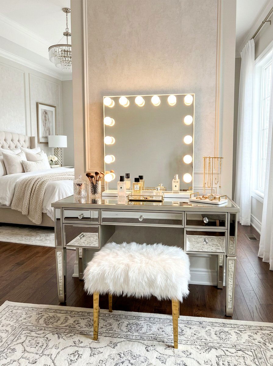 Master bedroom vanity area - 30 luxury Pinterest bedroom ideas