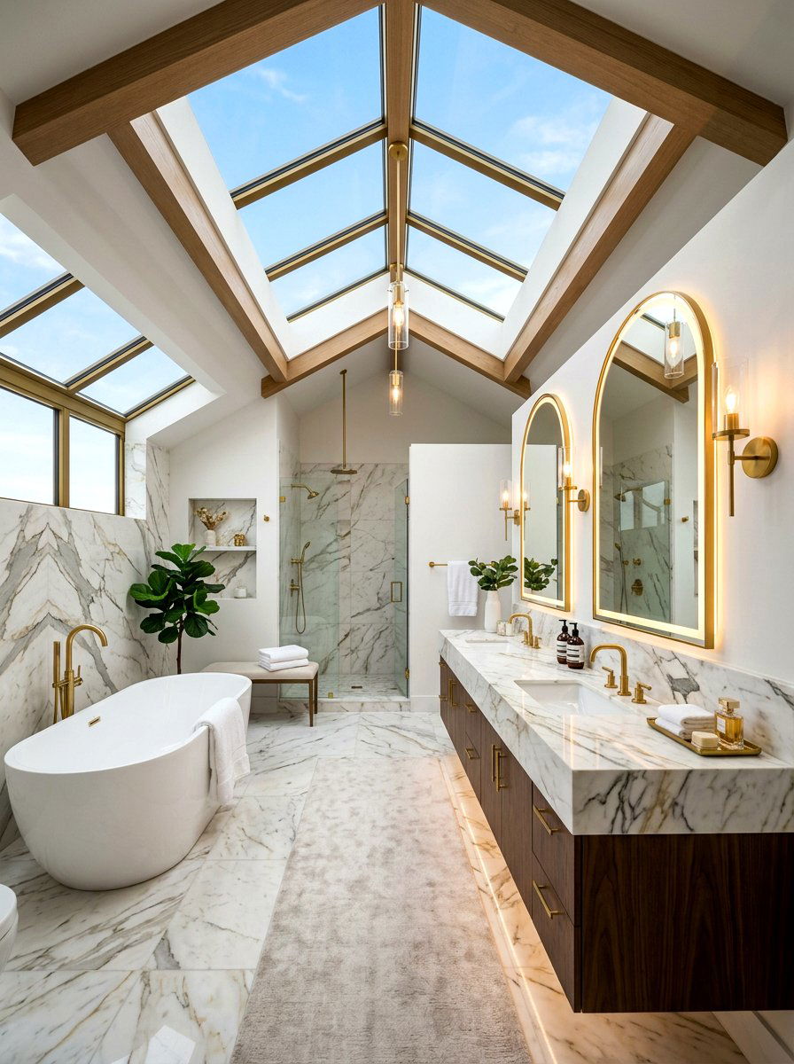 Master ensuite skylight - 30 bathroom skylight ideas