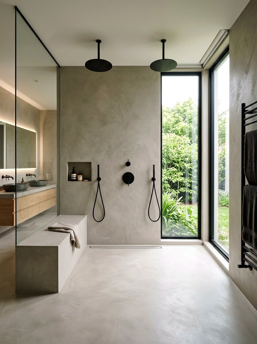 Master microcement shower - 30 microcement shower ideas
