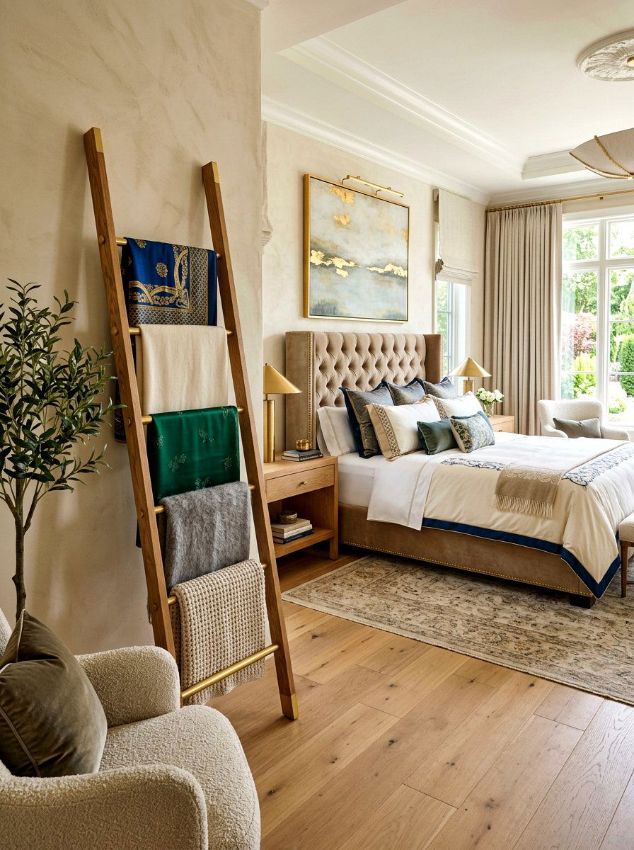 Master suite blanket ladder - 30 corner ladder blanket ideas