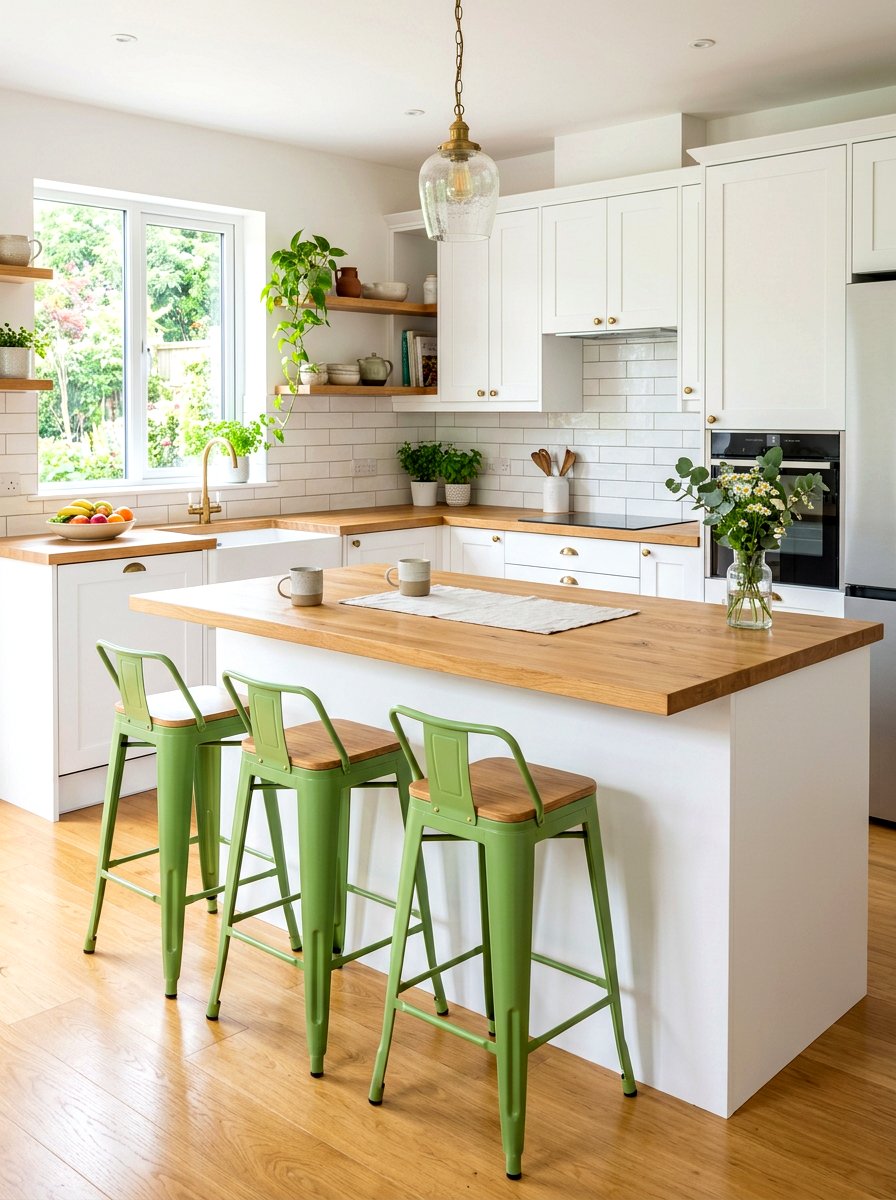 Matcha Green Bar Stools - 30 matcha kitchen ideas