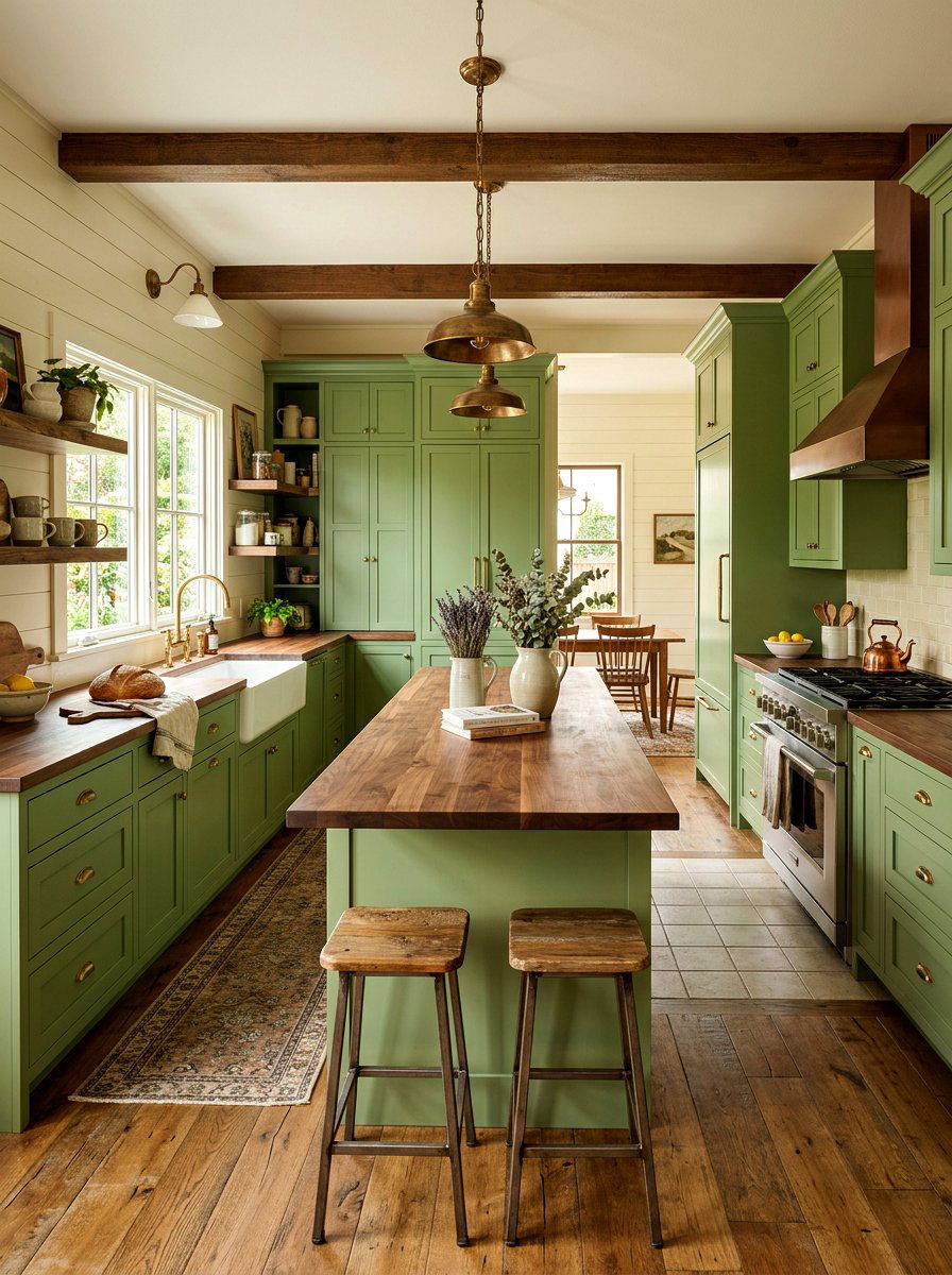 Matcha Green Farmhouse Kitchen - 30 matcha kitchen ideas