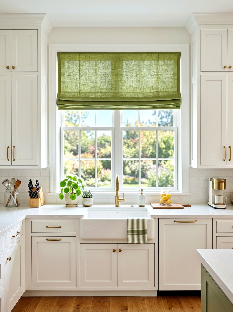 Matcha Green Kitchen Window Treatment - 30 matcha kitchen ideas