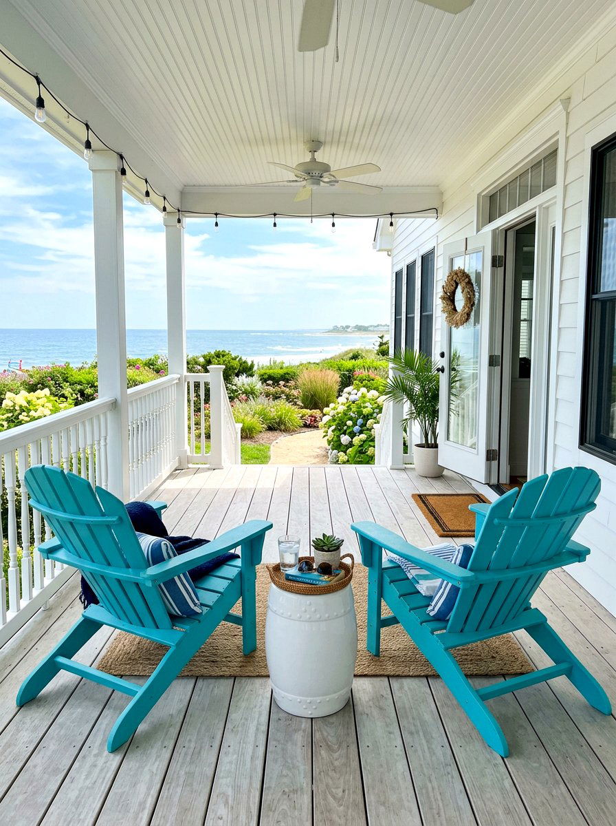 Matching Adirondack Chairs - 30 front porch symmetry ideas
