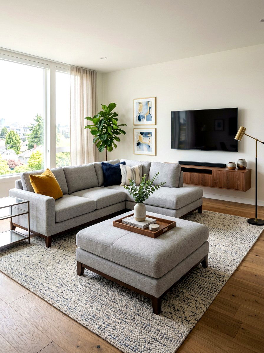 Matching Ottoman And Sectional - 30 oversized ottoman living room ideas