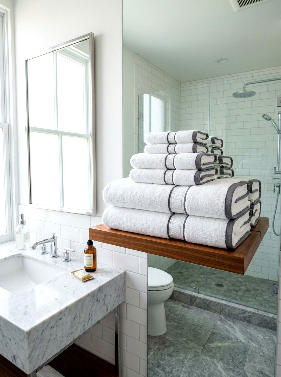Matching Towel Set Bathroom Styling - 30 small rental bathroom ideas
