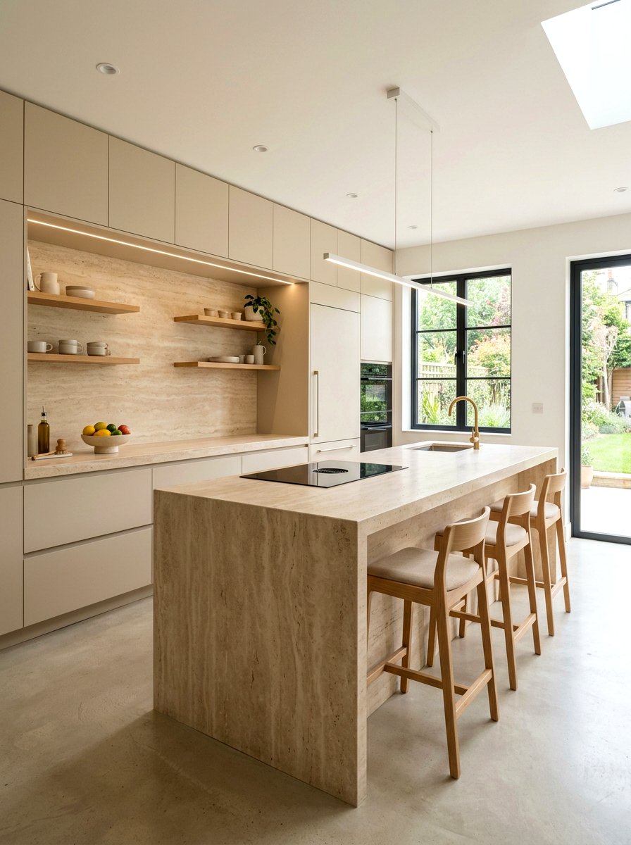 Matching countertop and backsplash - 30 slab stone backsplash ideas