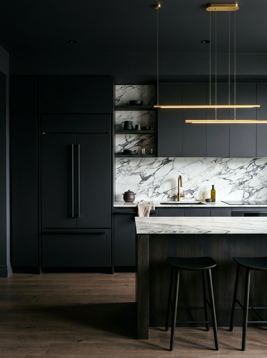 Matte Black Appliance Panel - 30 panel ready kitchen ideas
