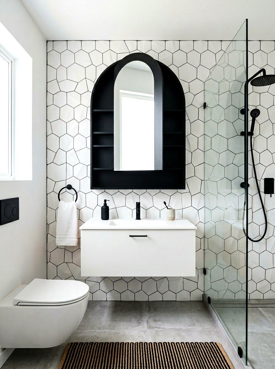 Matte Black Arched Medicine Cabinet - 30 arched medicine cabinet ideas