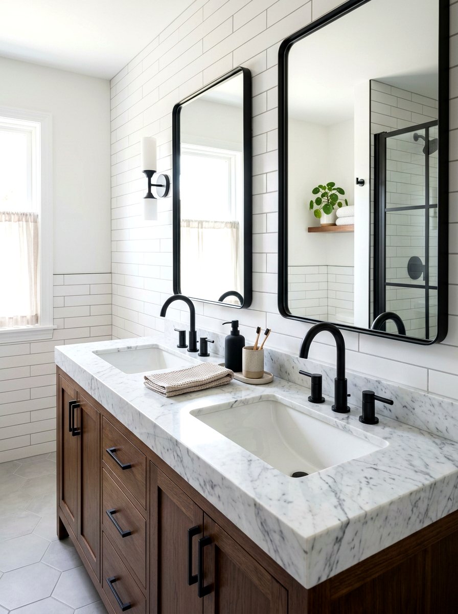 Matte Black Bathroom Faucets - 30 modern farmhouse decor ideas