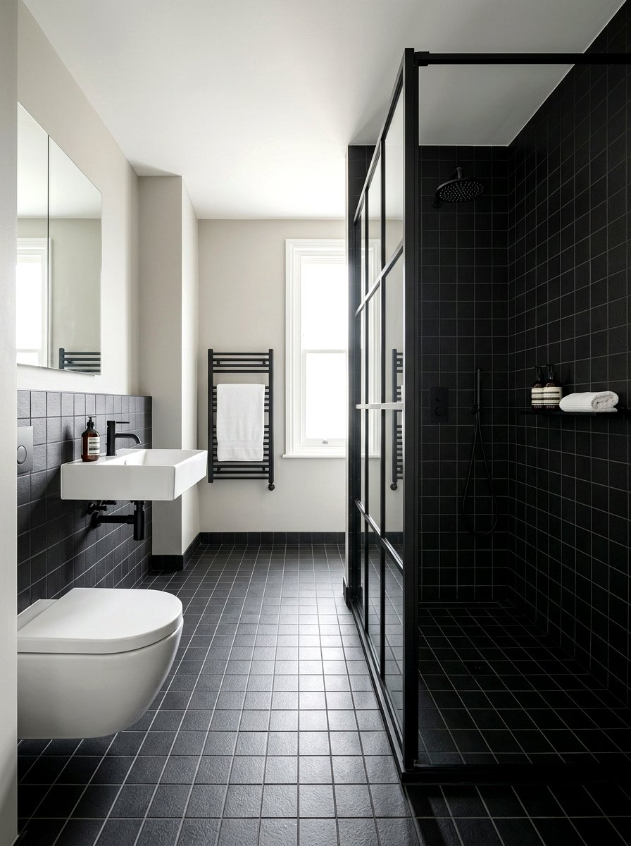 Matte Black Bathroom Tile - 30 bathroom tile ideas