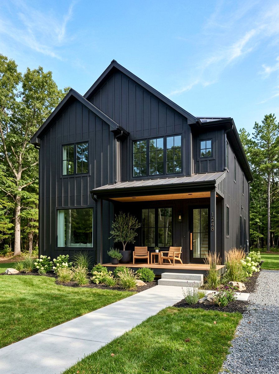 Matte Black Board And Batten - 30 board and batten exterior ideas