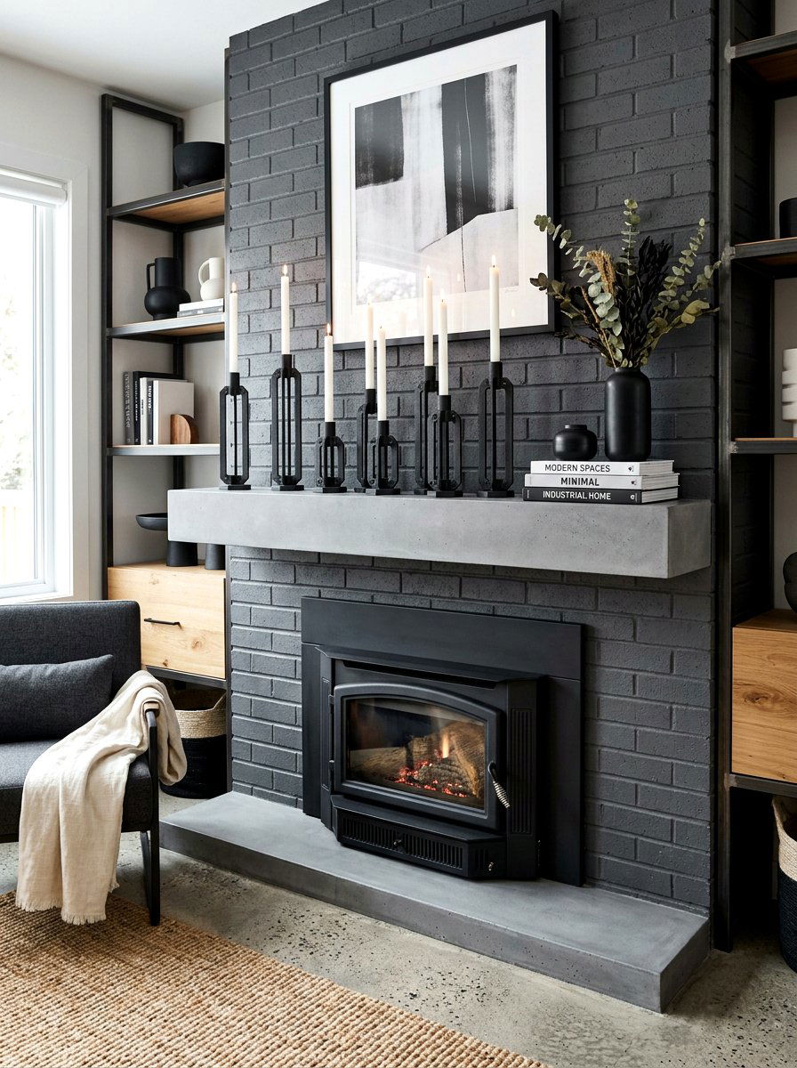 Matte Black Candle Stand - 30 mantel candle styling ideas