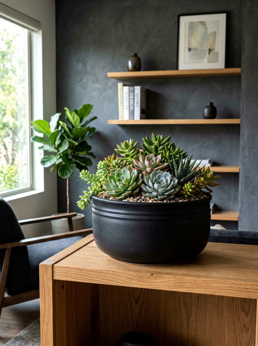 Matte Black Ceramic Pots - 30 modern planter ideas