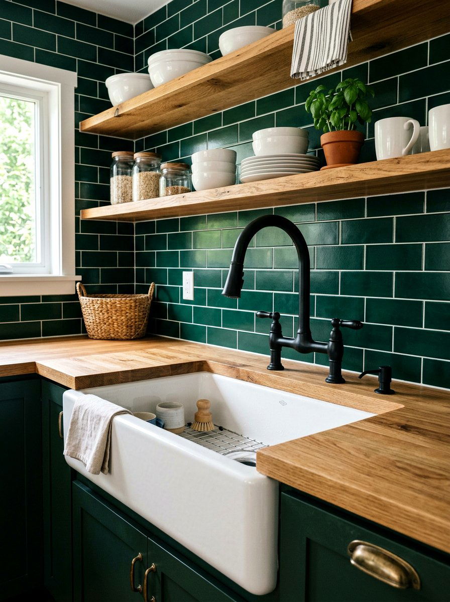 Matte Black Cottage Kitchen Faucet - 30 moody cottage kitchen ideas