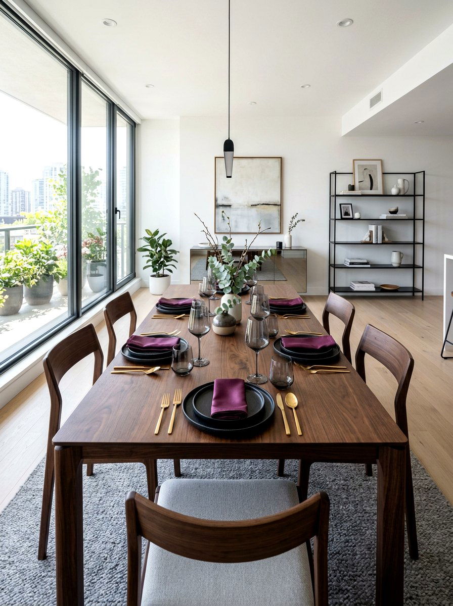 Matte Black Dinnerware Set - 30 moody berry tablescape ideas