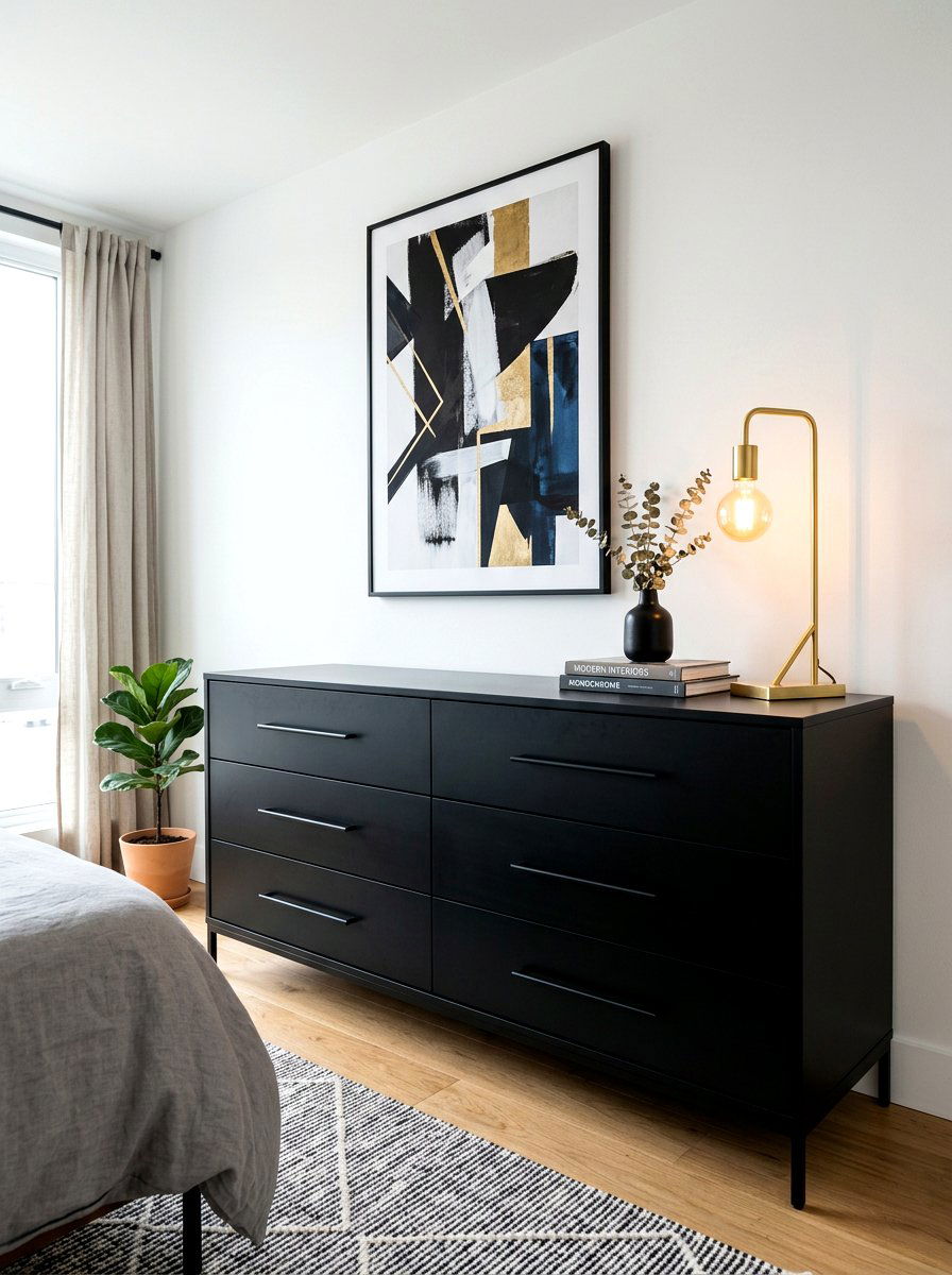 Matte Black Dresser - 30 guest room dresser ideas