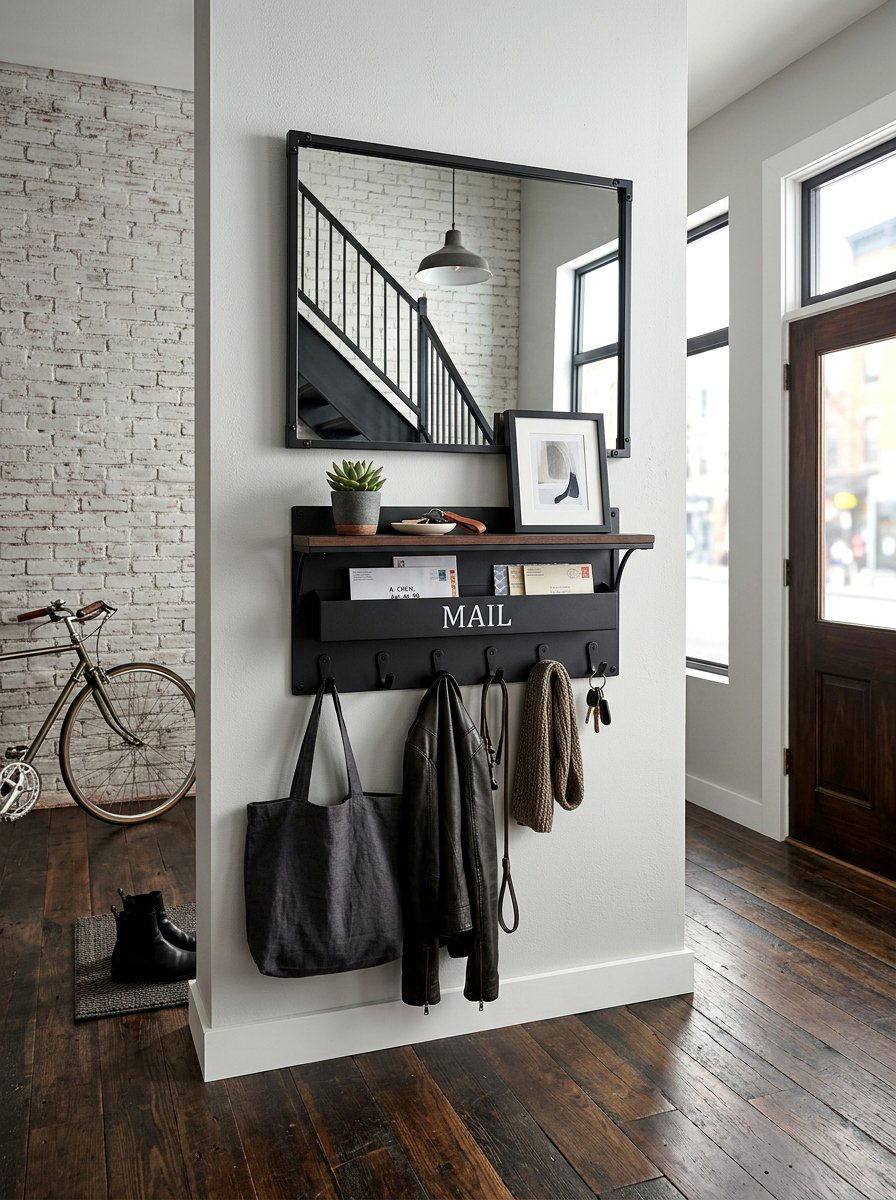 Matte Black Entryway Organizer - 30 coat rack ideas