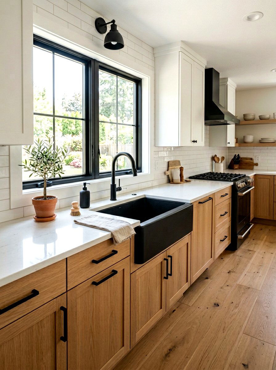 Matte Black Farmhouse Sink - 30 apron sink kitchen ideas