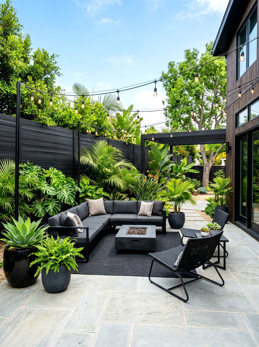 Matte Black Fence - 30 fence paint ideas