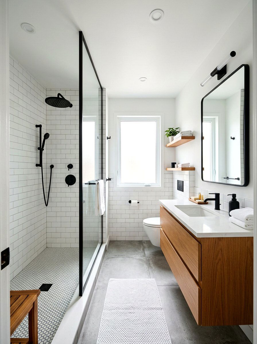 Matte Black Fixture - 30 modern bathroom ideas